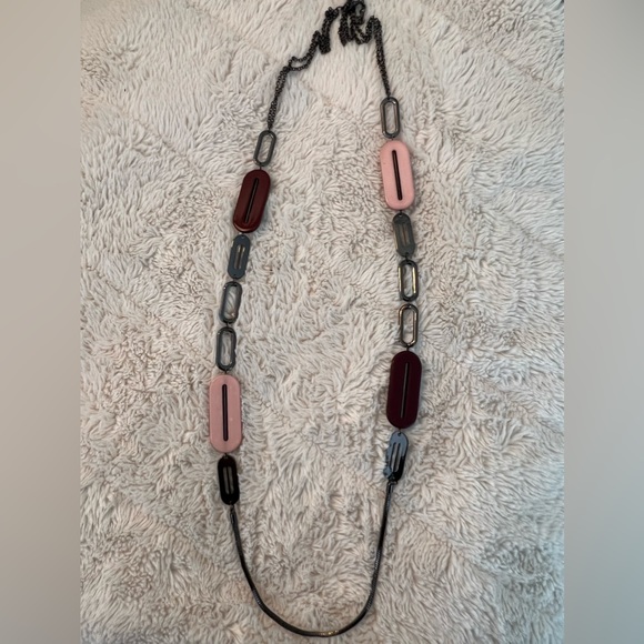 Jewelry - Pink and Dark Red, and Black long Necklace